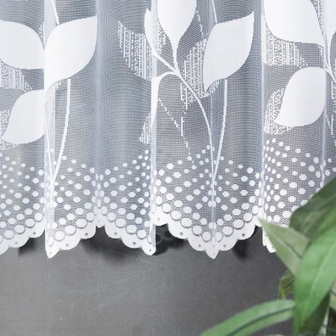 Firanka żakardowa ze wzorem po całości, wysokość 100cm, kolor 001 biały 023083/000/001/000100/1