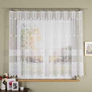 Firanka żakardowa na metry 011450 wysokość 155 cm kolor biały