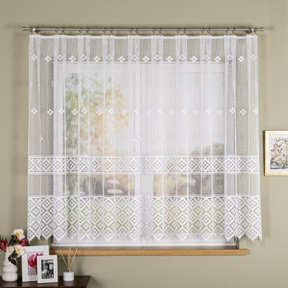 Firanka żakardowa na metry 011450 wysokość 155 cm kolor biały