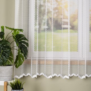 Firanka żakardowa ze wzorem po całości, wysokość 180cm, kolor 001 biały 011607/000/001/000180/1