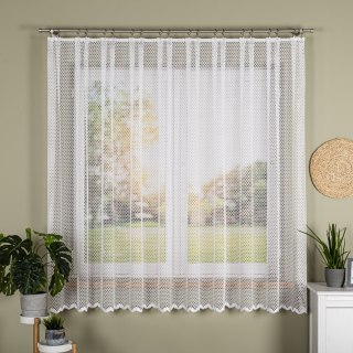 Firanka żakardowa ze wzorem po całości, wysokość 180cm, kolor 001 biały 011607/000/001/000180/1