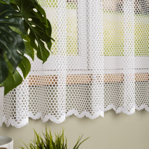 Firanka żakardowa ze wzorem po całości, wysokość 180cm, kolor 001 biały 011607/000/001/000180/1