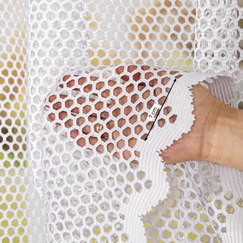 Firanka żakardowa ze wzorem po całości, wysokość 180cm, kolor 001 biały 011607/000/001/000180/1