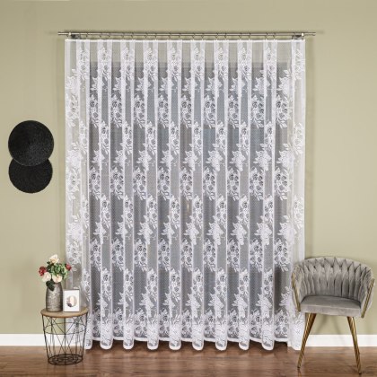 Firanka żakardowa na metry 004713 wysokość 250 cm kolor biały