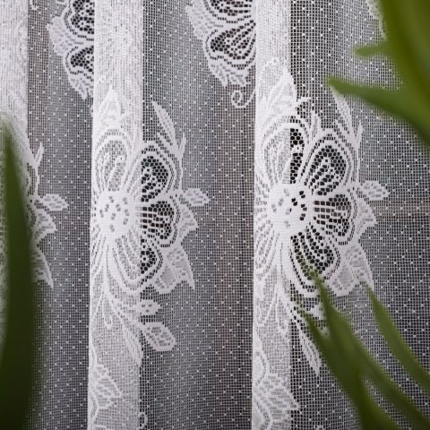 Firanka żakardowa na metry 004713 wysokość 250 cm kolor biały