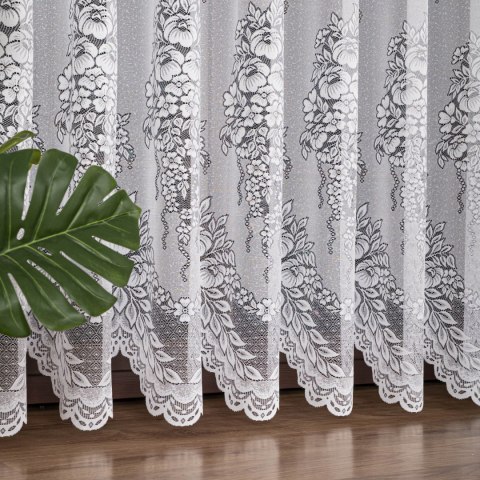 Firanka żakardowa ze wzorem po całości, wysokość 250cm, kolor 001 biały 361350/000/001/000250/1