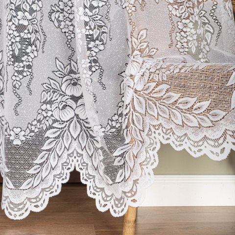 Firanka żakardowa ze wzorem po całości, wysokość 250cm, kolor 001 biały 361350/000/001/000250/1