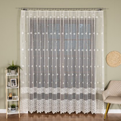 Firanka żakardowa na metry 011450 wysokość 250 cm kolor kremowy