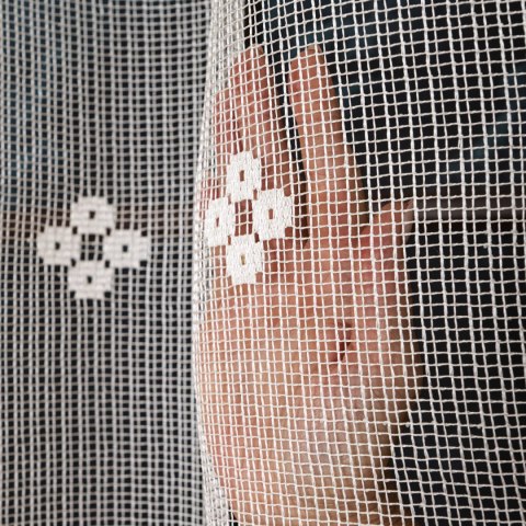 Firanka żakardowa na metry 011450 wysokość 250 cm kolor kremowy