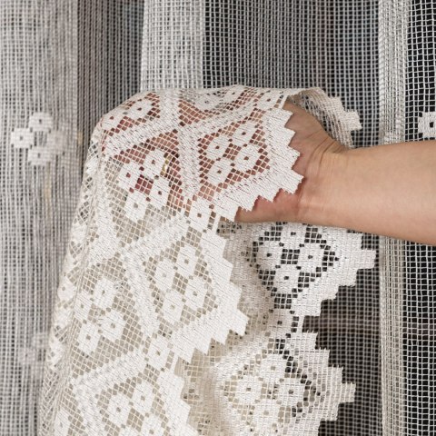 Firanka żakardowa na metry 011450 wysokość 250 cm kolor kremowy