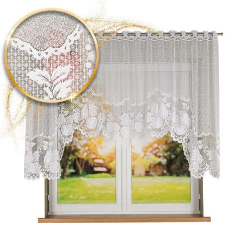 JULITA Firanka żakardowa gotowa, szerokość 300 x wysokość 135cm, kolor 001 biały 361251/FBL/001/300135/1