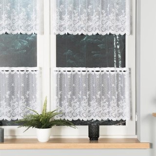 KAROLINA Zazdrostka żakardowa ze wzorem po całości, wysokość 45cm, kolor 001 biały 054160/000/001/000045/1