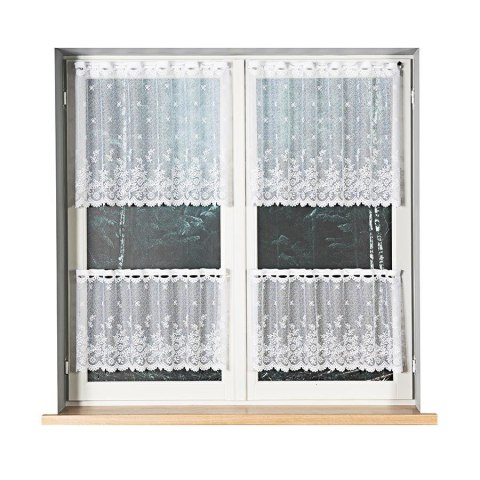 KAROLINA Zazdrostka żakardowa ze wzorem po całości, wysokość 45cm, kolor 001 biały 054160/000/001/000045/1