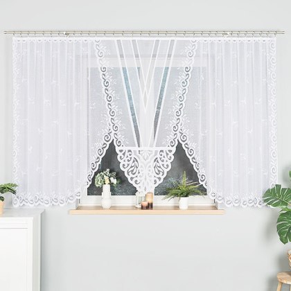 Firanka gotowa żakardowa ROZALIA 160x450 cm kolor biały