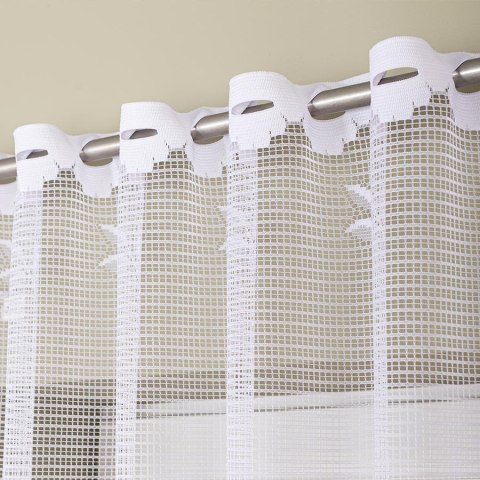 SARA Firanka żakardowa gotowa, szerokość 300 x wysokość 140cm, kolor 001 biały 044330/FBL/001/300140/1