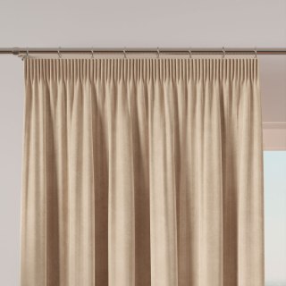 VELVI Zasłona gotowa na taśmie, szerokość 140 x wysokość 160cm, kolor 015 ciemny kremowy VELVI0/ZGT/015/140160/1