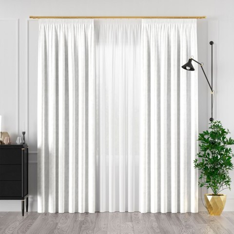 VELVI Zasłona gotowa na taśmie, szerokość 140 x wysokość 160cm, kolor 101 biały VELVI0/ZGT/101/140160/1