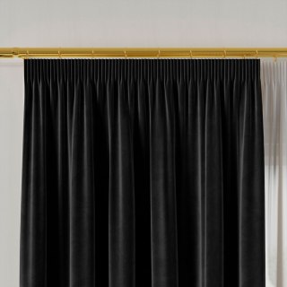 VELVI Zasłona gotowa na taśmie, szerokość 140 x wysokość 250cm, kolor 111 czarny VELVI0/ZGT/111/140250/1