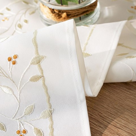 ZIELONA MELODIA Bieżnik z haftem, szerokość 50cm x wysokość 100cm, kolor 001 biały 291829/KSP/L01/050100/1