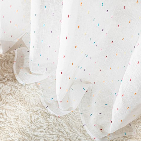 AURA Firana gotowa na przelotkach, szerokość 140cm x wysokość 250cm, kolor 001 biały 627041/FGP/001/140250/1