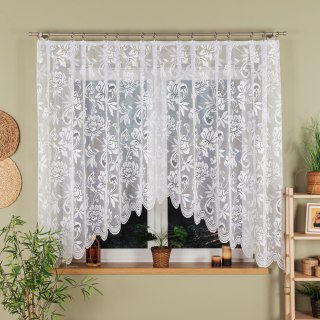 BARBARA Firanka żakardowa odpasowana, szerokość 300 x wysokość 180cm, kolor 001 biały 301101/FBL/001/300180/1