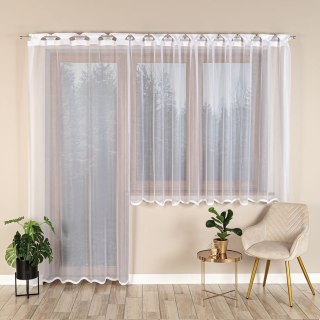 ELZA Firanka żakardowa gotowa na prosto, szerokość 140 x wysokość 230cm, kolor 001 biały 023456/FBP/001/140230/1