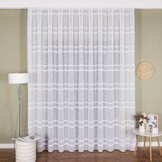 Firana fantazyjna z ołowianką, wysokość 300cm, kolor 001 biały 330068/OLO/001/000300/1