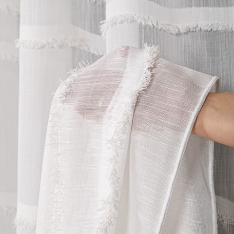 Firana fantazyjna z ołowianką, wysokość 300cm, kolor 002 offwhite 330068/OLO/002/000300/1