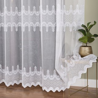Firanka haftowana pasowa, wysokość 285cm, kolor 001 biały FH0027/768/001/000285/1