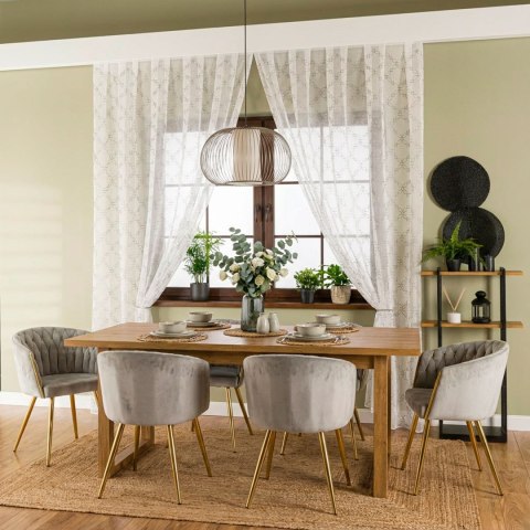 Firanka haftowana po całości z ołowianką, wysokość 280cm, kolor 002 biały z szarym 425060/OLO/002/000280/1