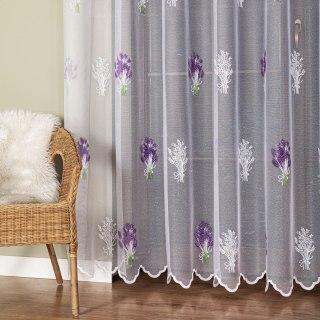 Firanka żakardowa drukowana ze wzorem po całości, wysokość 250cm, kolor 001 biały 018592/000/028/000250/1