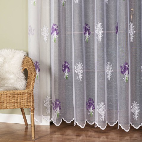 Firanka żakardowa drukowana ze wzorem po całości, wysokość 250cm, kolor 001 biały 018592/000/028/000250/1