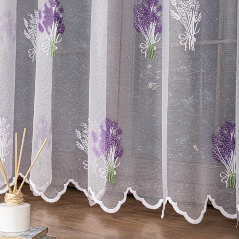 Firanka żakardowa drukowana ze wzorem po całości, wysokość 250cm, kolor 001 biały 018592/000/028/000250/1