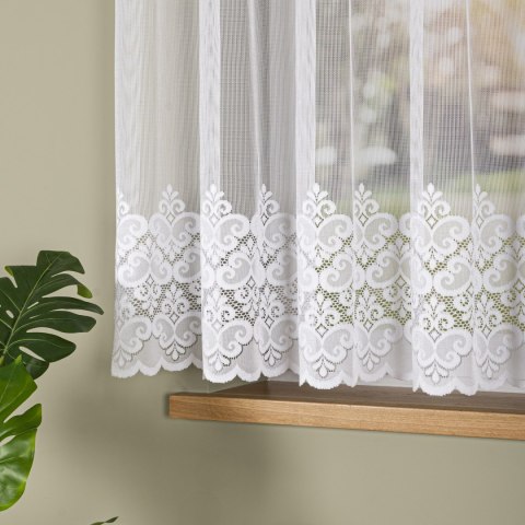 Firanka żakardowa na metry 015997 wysokość 155 cm kolor biały