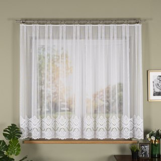 Firanka żakardowa na metry 015997 wysokość 155 cm kolor biały