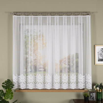 Firanka żakardowa na metry 015997 wysokość 155 cm kolor biały