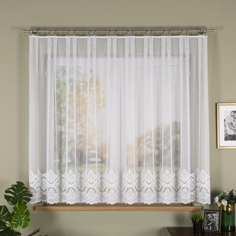 Firanka żakardowa na metry 015997 wysokość 155 cm kolor biały