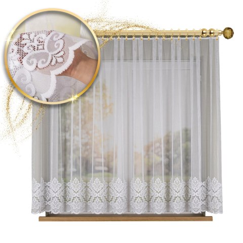 Firanka żakardowa na metry 015997 wysokość 155 cm kolor biały