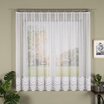 Firanka żakardowa na metry 015997 wysokość 175 cm kolor biały