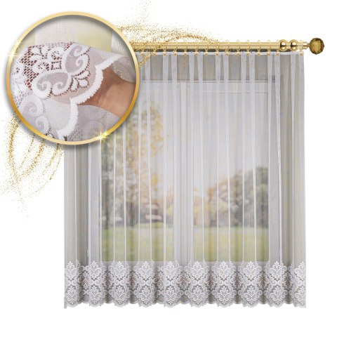 Firanka żakardowa na metry 015997 wysokość 175 cm kolor biały