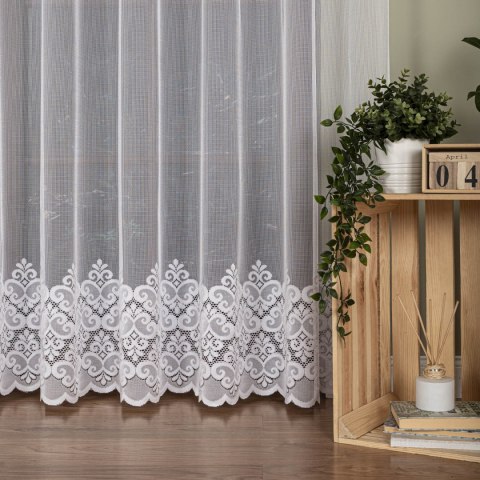 Firanka żakardowa na metry 011450 wysokość 250 cm kolor biały