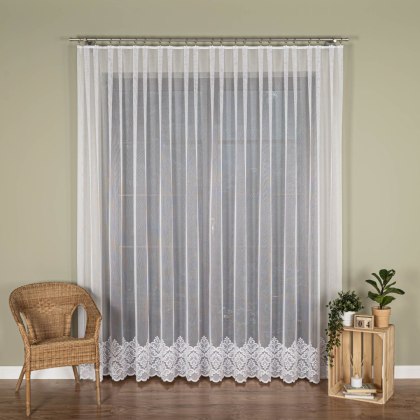 Firanka żakardowa na metry 011450 wysokość 250 cm kolor biały