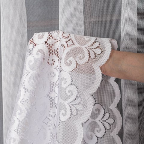 Firanka żakardowa na metry 011450 wysokość 250 cm kolor biały