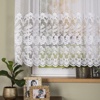 Firanka żakardowa ze wzorem pasowym, wysokość 150cm, kolor 001 biały 361270/000/001/000150/1