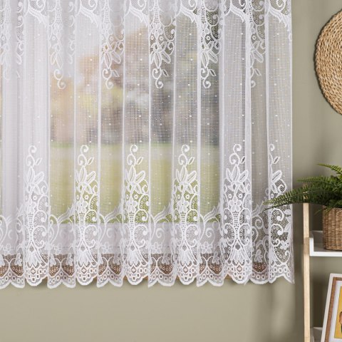 Firanka żakardowa na metry 019461 wysokość 170 cm kolor biały