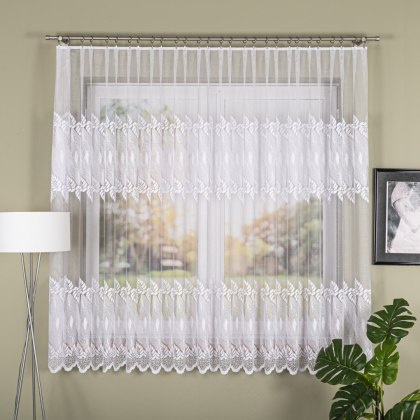 Firanka żakardowa na metry 049365 wysokość 170 cm kolor biały