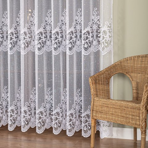 Firanka żakardowa na metry 019461 wysokość 250 cm kolor biały
