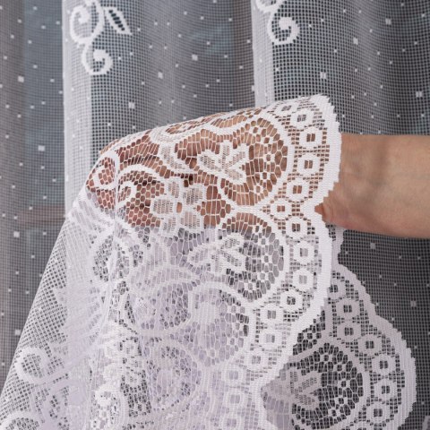 Firanka żakardowa na metry 019461 wysokość 250 cm kolor biały