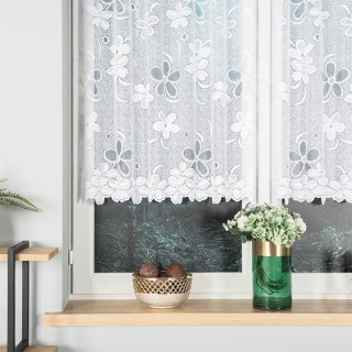 Firanka żakardowa ze wzorem po całości, wysokość 110cm, kolor 001 biały 049885/000/001/000110/1