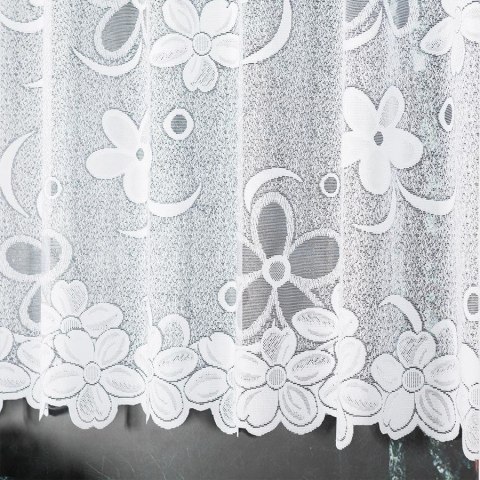 Firanka żakardowa ze wzorem po całości, wysokość 110cm, kolor 001 biały 049885/000/001/000110/1